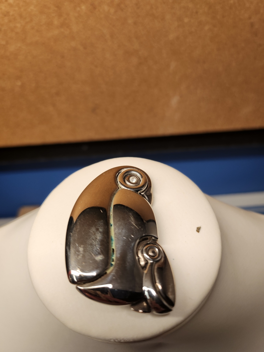 Vintage Liz Claiborne LC Penguin Brooch Silver Tone Stylized Bird Statement Pin